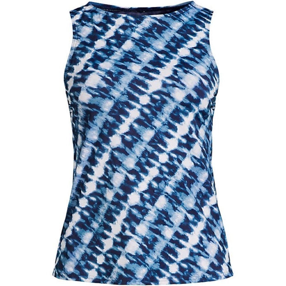 Land’s End Plus Modest high neck tankini navy white bias tie dye Various Sizes